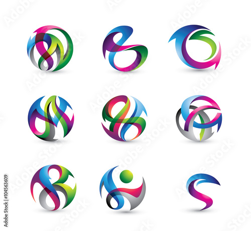 Abstract Colorful Business Logo Element v.1