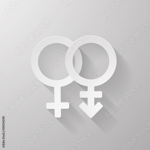 LGBT trans gender symbol paper icon