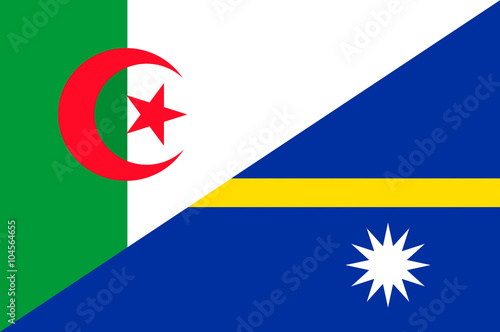 Free Download Waving flag of Nauru and Algeria  - GFXLoad