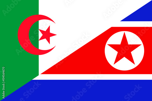 Free Download Waving flag of North Korea and Algeria  - GFXLoad
