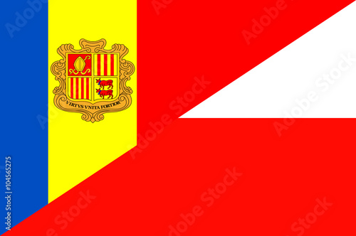 Free Download Waving flag of Poland and Andora  - GFXLoad