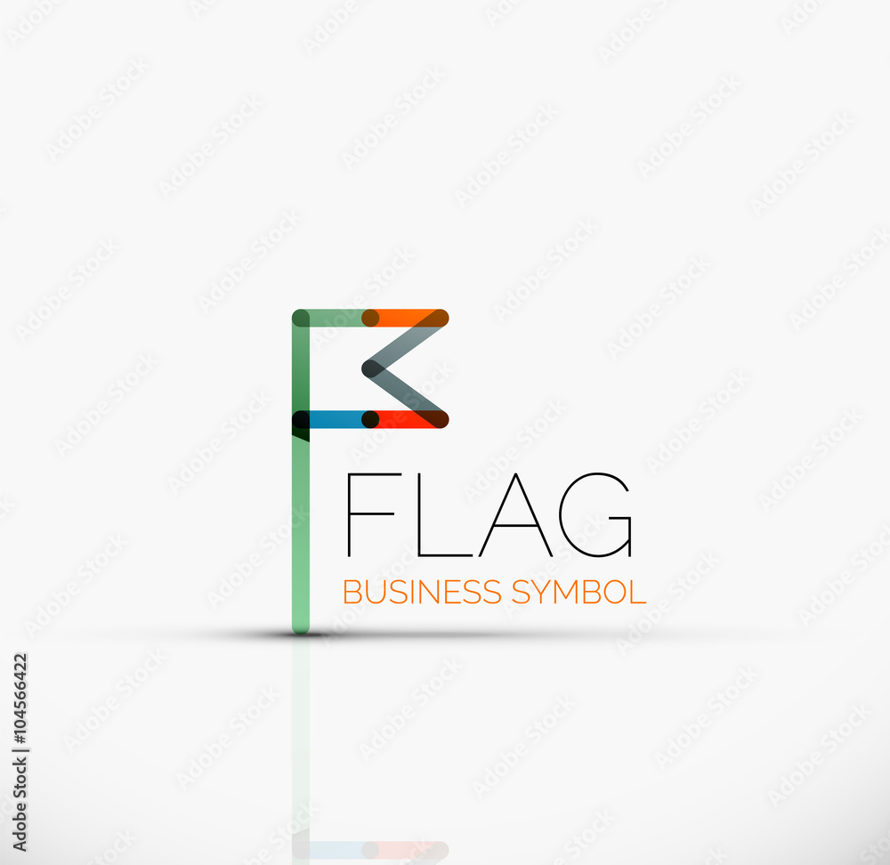 Logo flag, abstract linear geometric business icon Logo flag, abstract linear geometric business icon