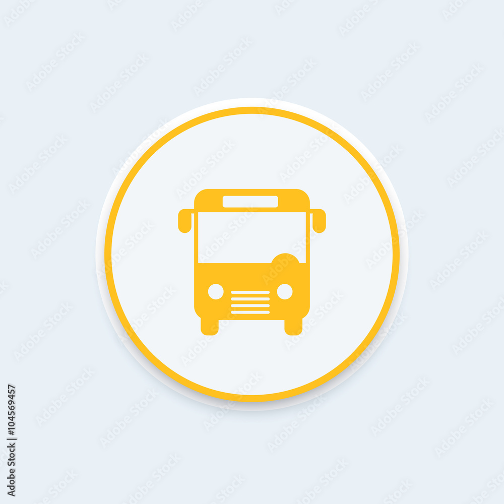Bus icon, public transport, bus vector, marker for map, public transportation, transit round icon, bus pictogram, vector illustration Bus icon, public transport, bus vector, marker for map, public transportation, transit round icon, bus pictogram, vector illustration