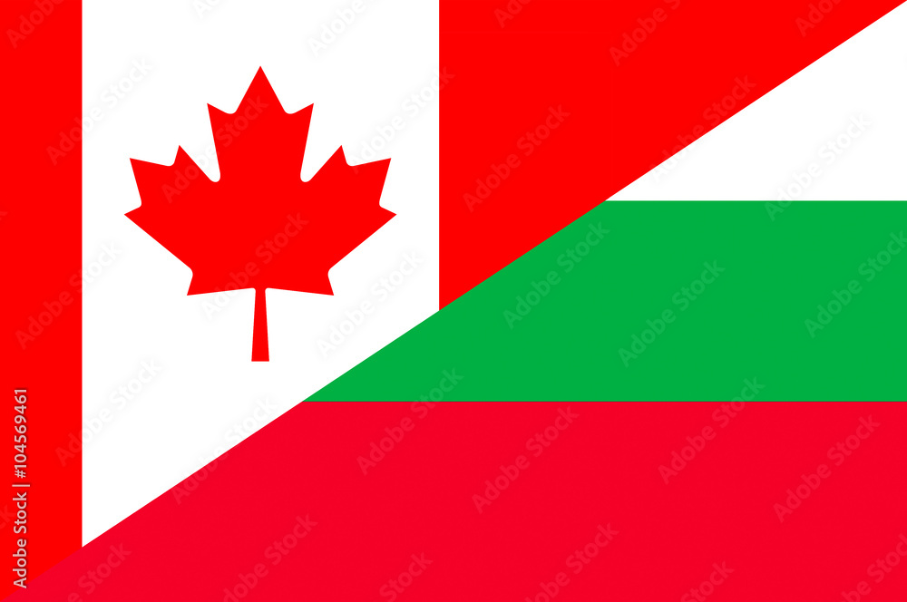 Waving flag of Bulgaria and Canada Waving flag of Bulgaria and Canada