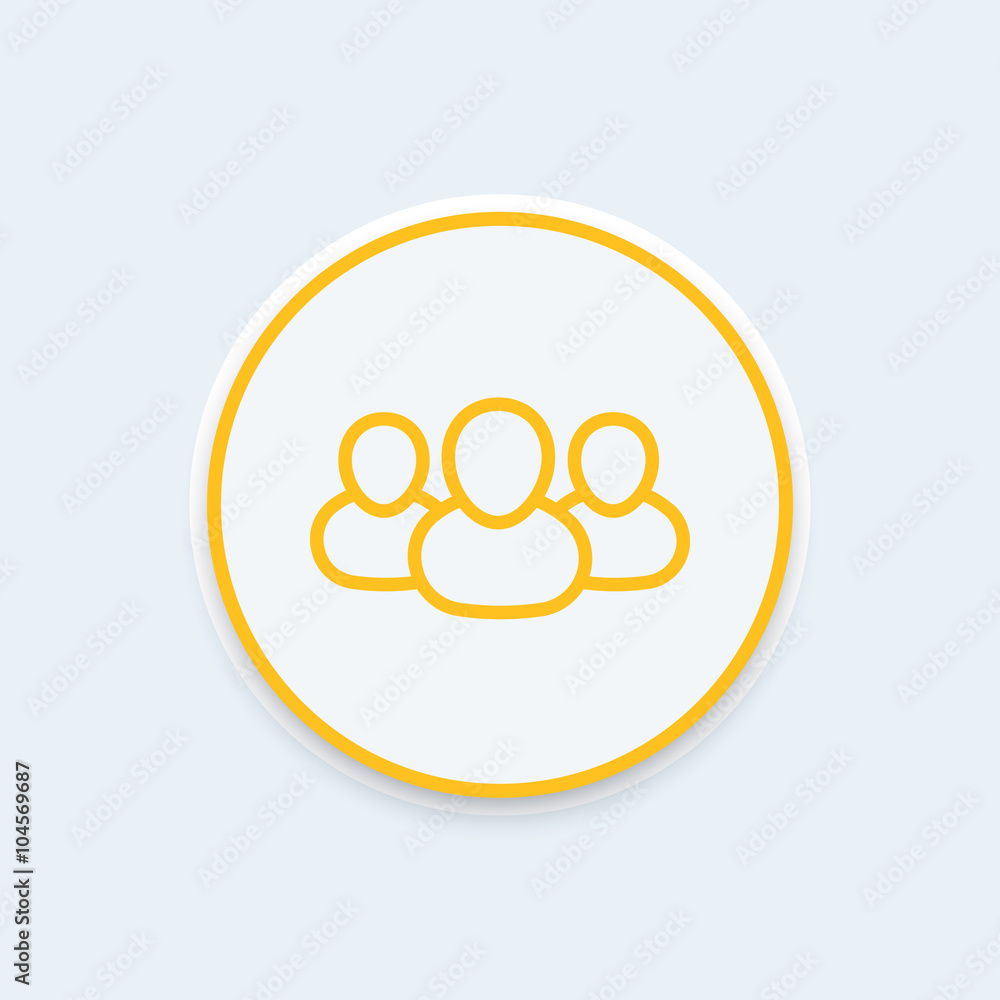 Human resources, HR icon, team line icon, personnel, team meeting round icon, teamwork, team pictogram, vector illustration Human resources, HR icon, team line icon, personnel, team meeting round icon, teamwork, team pictogram, vector illustration