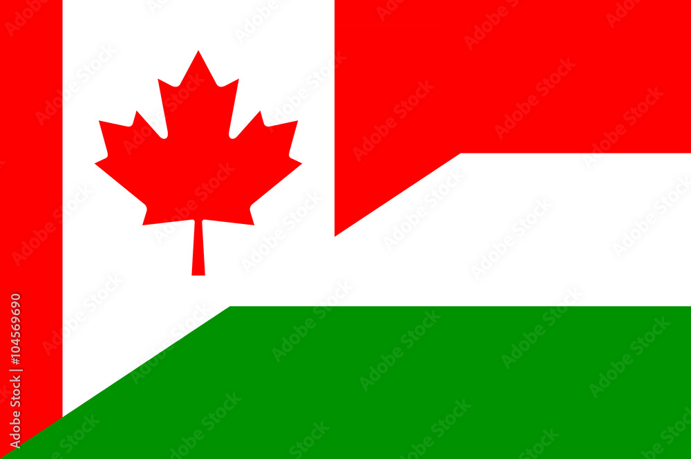 Fototapeta premium Waving flag of Hungary and Canada