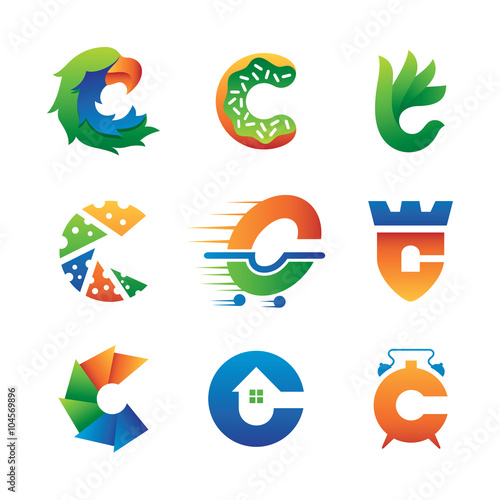 Abstract Letter C Design Set