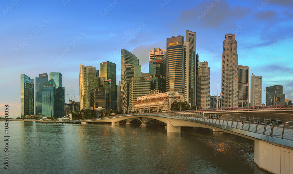 Naklejka premium Singapore Skyline and view of Marina Bay