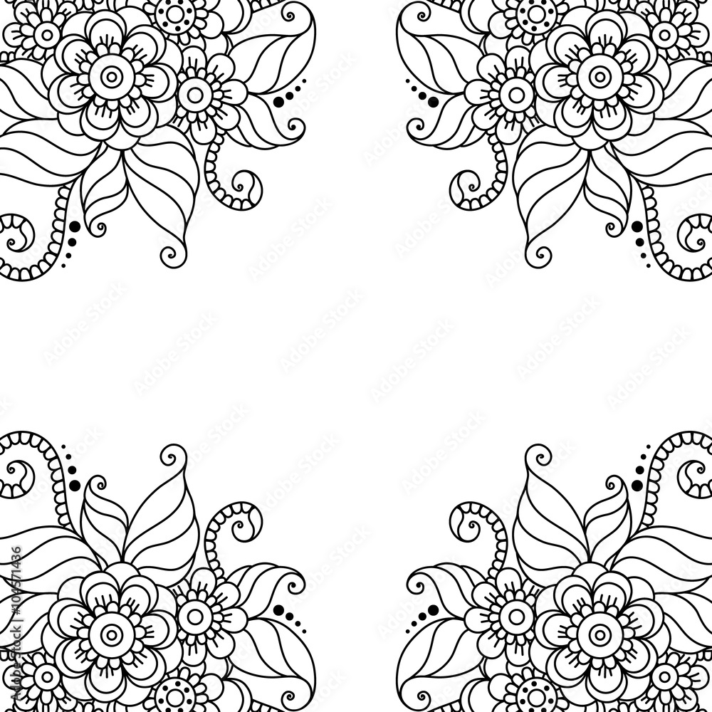 Flower vector ornament frame Flower vector ornament frame