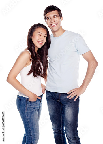 Interracial couple portrait