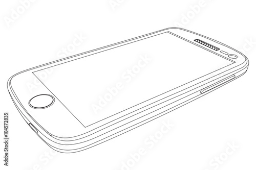 Outline drawing smartphone