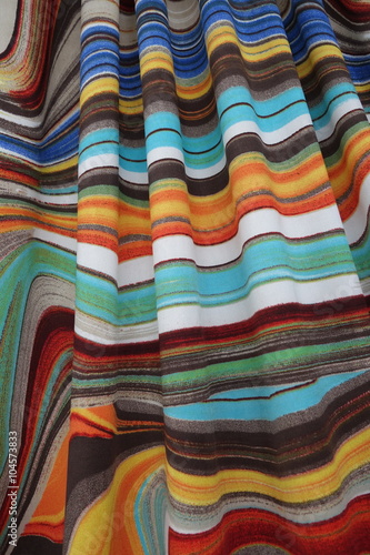 Abstract background of colorful printed fabric