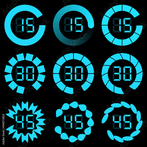 Progress loading bar. Set of indicators. Vector illustration