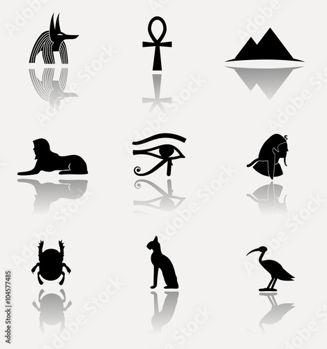 Egypt - vector icon set.