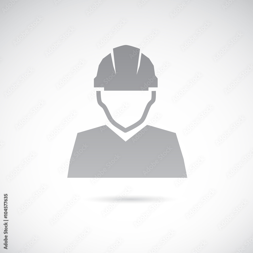 Worker in helmet - vector icon. Worker in helmet - vector icon.