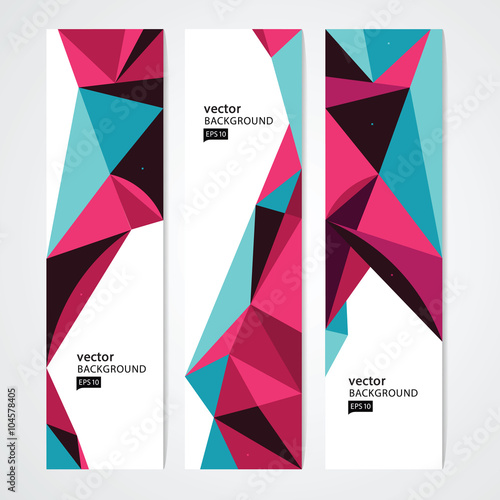 Abstract banner header set Abstract colorful geometric polygonal background stock-vector 10 eps