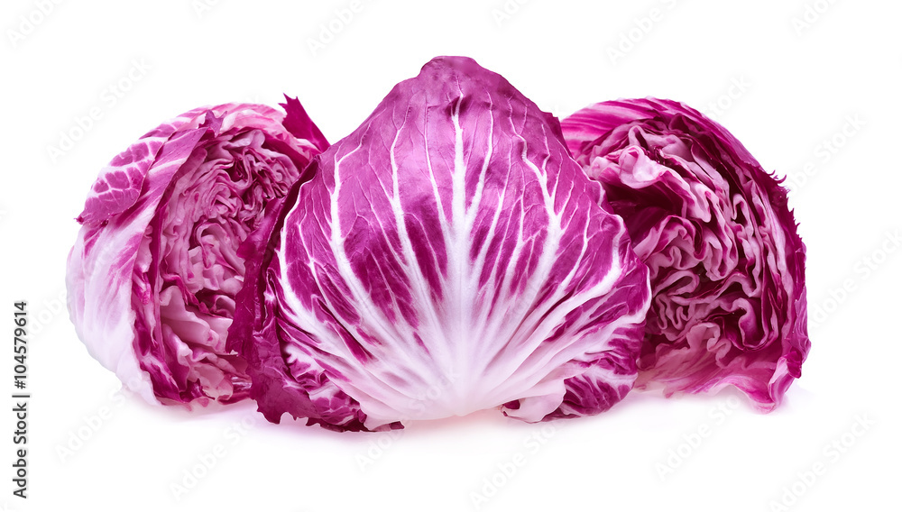Radicchio, red salad isolated on white background Radicchio, red salad isolated on white background