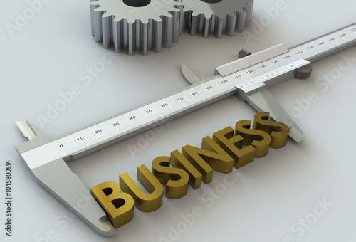 business, message on vernier caliper