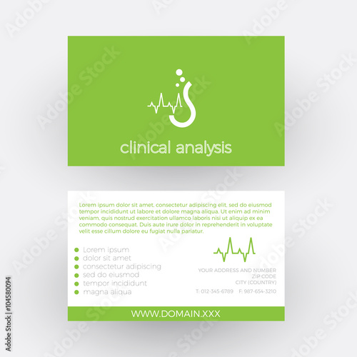 Vector abstract clinical laboratory business card