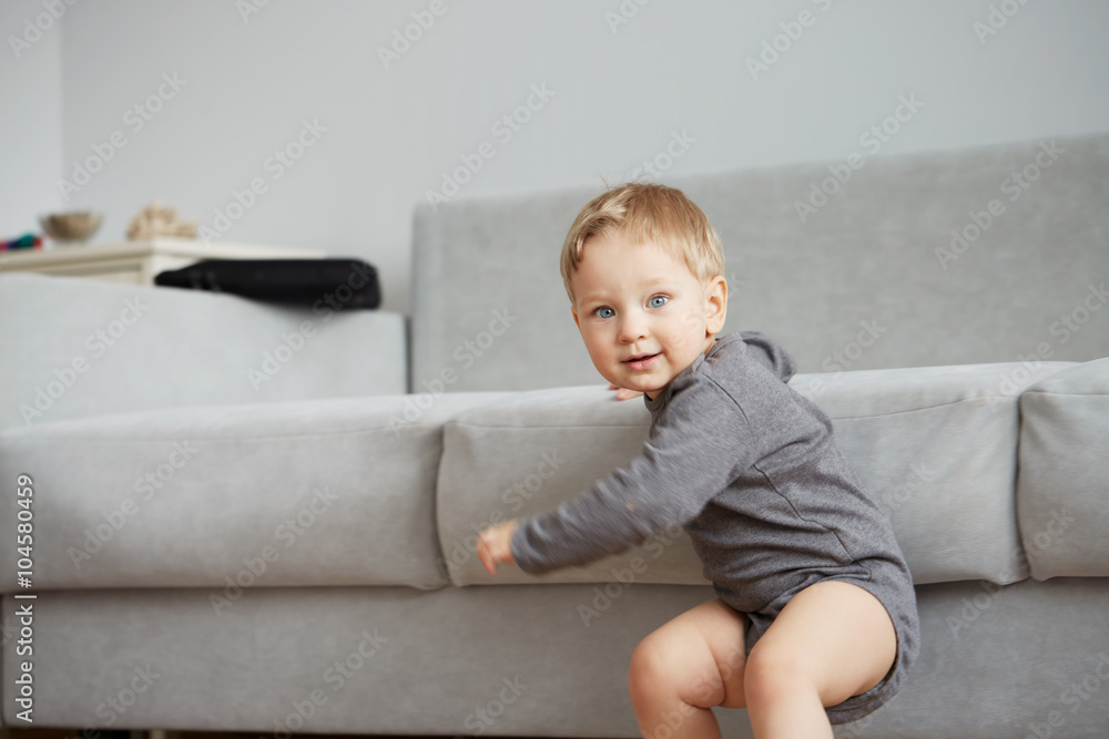 Portrait of funny little boy grimacing at home Portrait of funny little boy grimacing at home