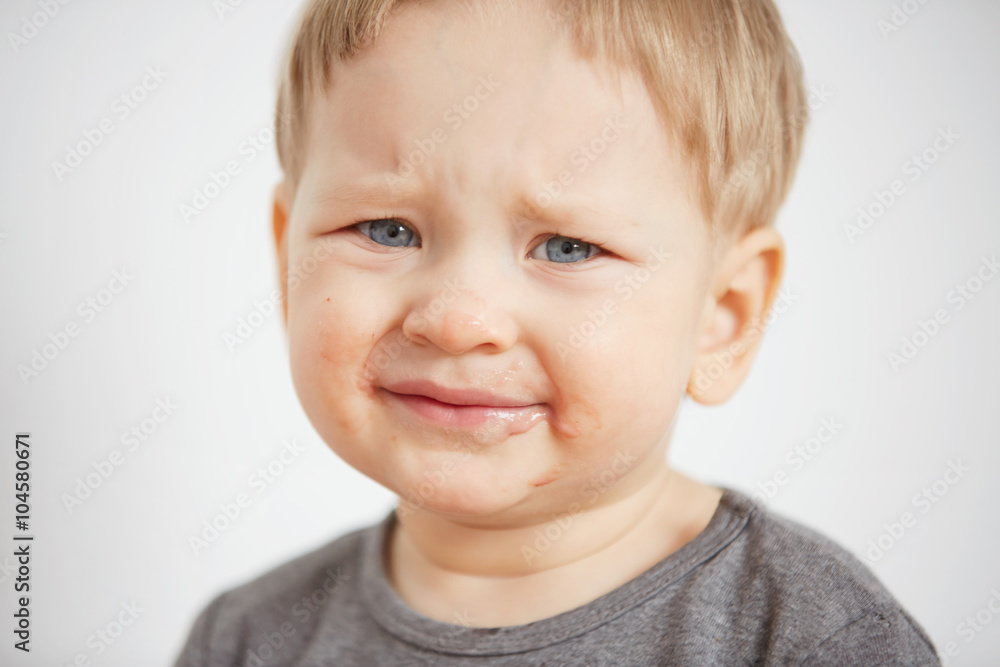 Child. Close up portrait of funny little boy. Trendy children of the world. Kids emotion