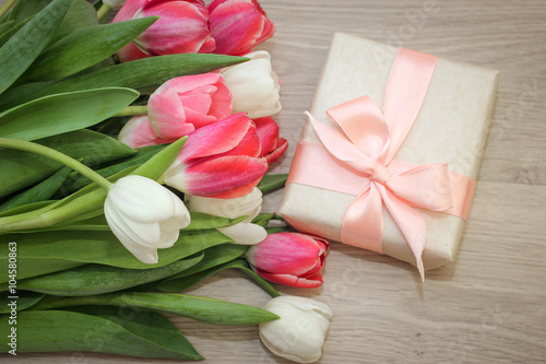 Tulips and gift