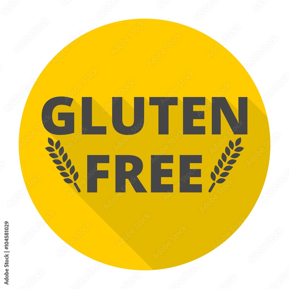 Gluten free icon with long shadow Gluten free icon with long shadow
