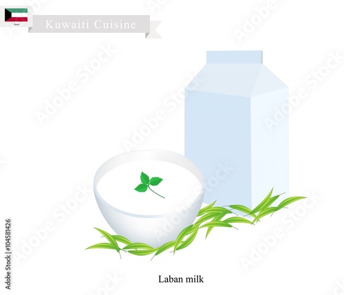 Laban or Kuwaiti Fermented Milk with Sour Flavor