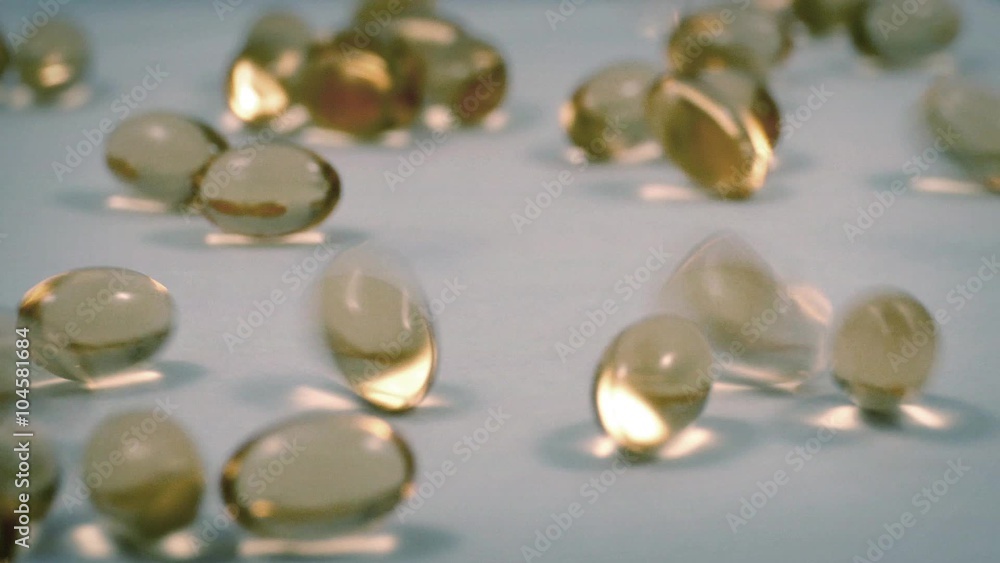 Supplement Capsules Poured Onto Surface Supplement Capsules Poured Onto Surface