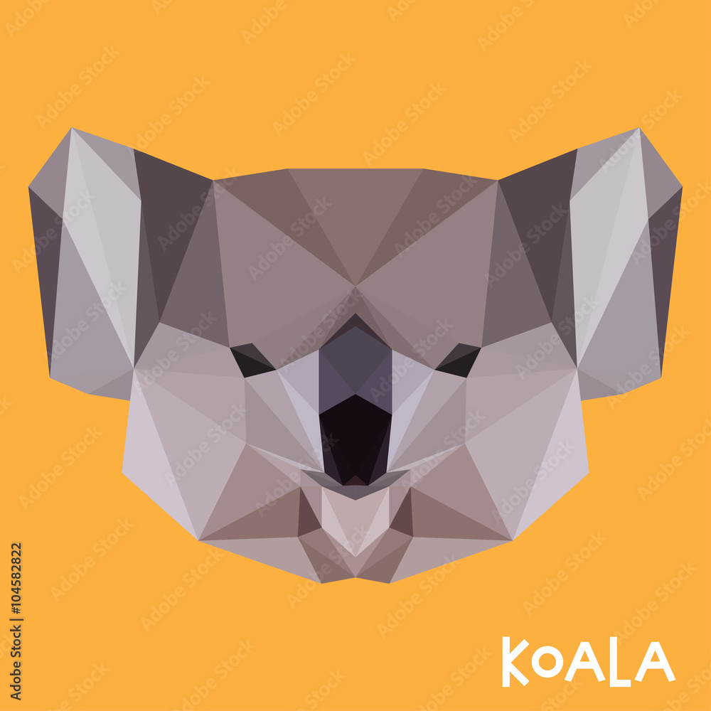 Fototapeta premium Polygonal koala background