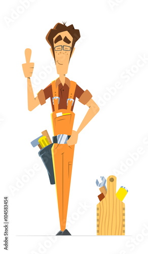 Man repairman locksmith handyman worker serviceman workman thumb