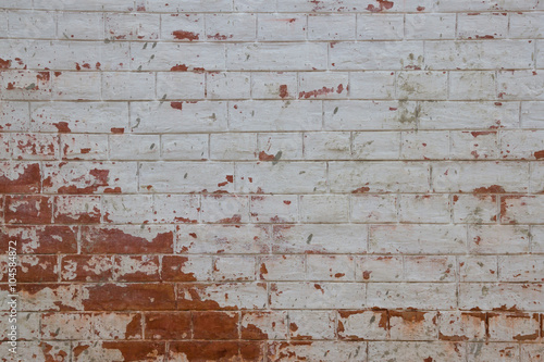 Background of old vintage dirty brick wall in white color