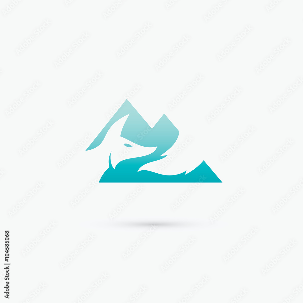 Naklejka premium Arctic fox symbol 