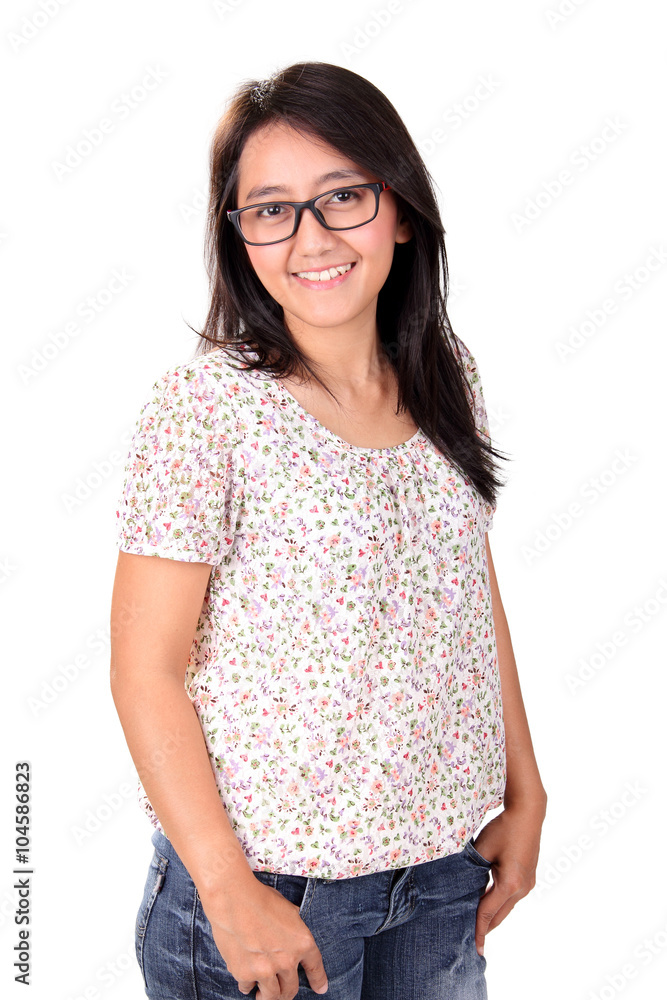 Fototapeta premium Woman in casual clothes isolated