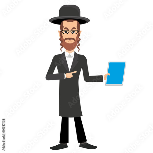 orthodox jew,hassid,rabbi,with Payot and Kippah