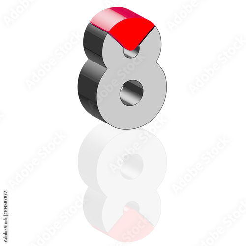 8 Strich rot 3d