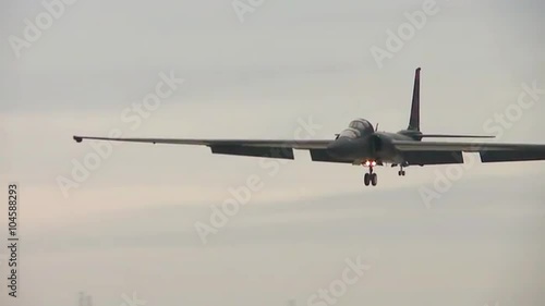 A U-2 spy plane comes in a for a landing at Beale Air Force Base. photo