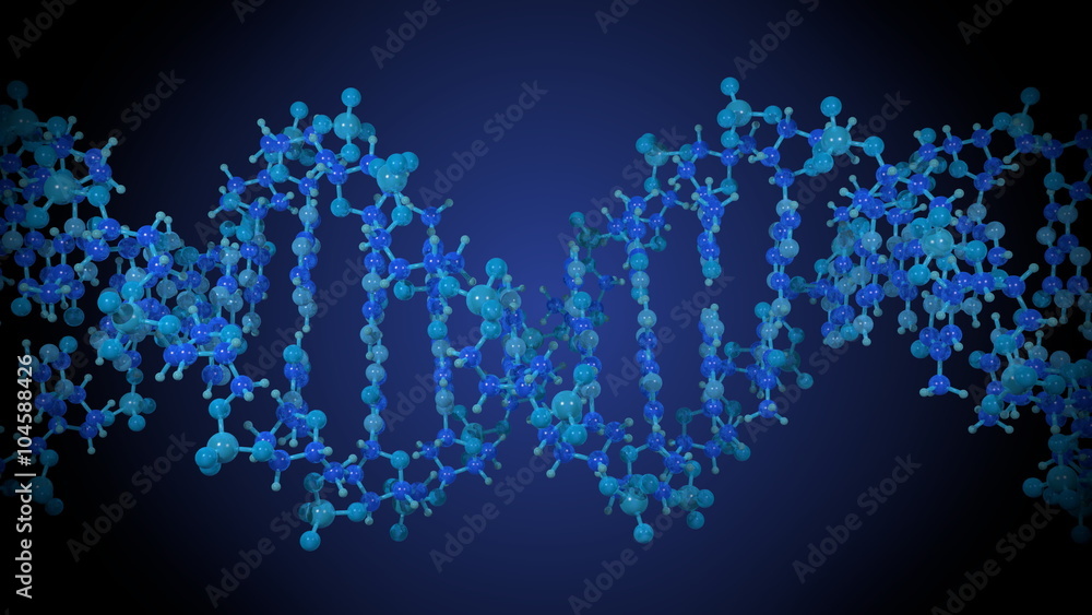 DNA molecule, vertical rotation, blue variant - loop able DNA molecule, vertical rotation, blue variant - loop able