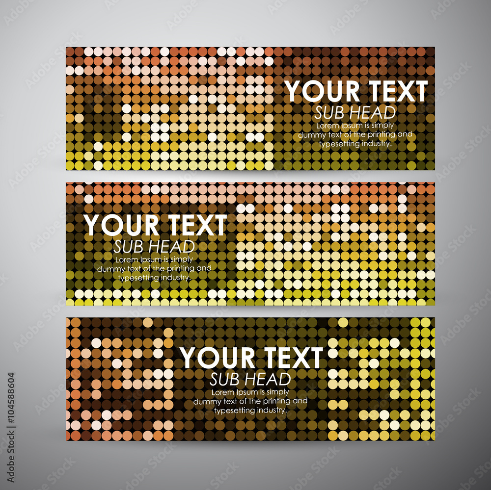 Naklejka premium Vector banners set with Abstract colorful circles background.