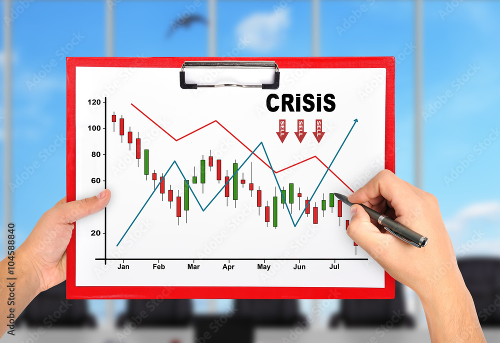 hands drawing crisis chart hands drawing crisis chart