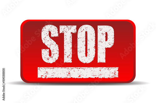 Stop red square - vector illustration.