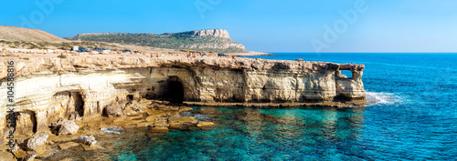 Sea caves panorama photo