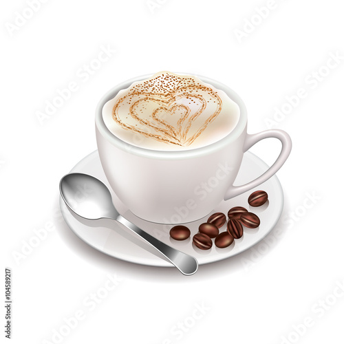 Cappuccino isolated on white vector