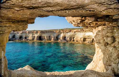View from sea cave, Ayia Napa, Cyprus
