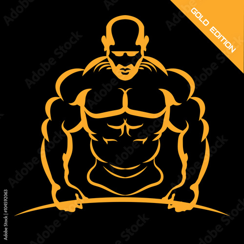 fitness logo. men's club. sports man. vector