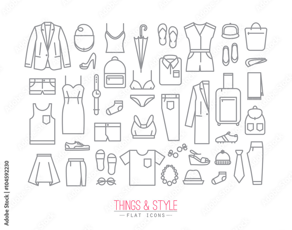 Flat clothes icons Flat clothes icons