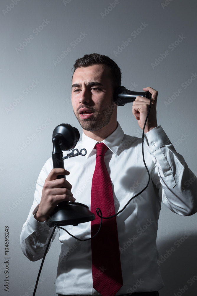Naklejka premium Manager al telefono