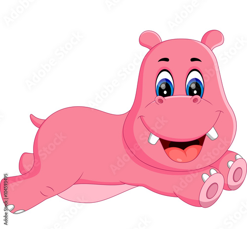 illustration of Cute hippo cartoon