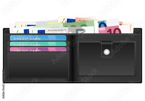 wallet with euro banknotes