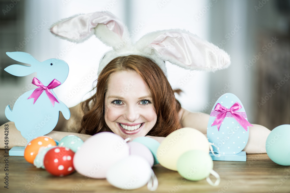 Fototapeta premium happy easter girl